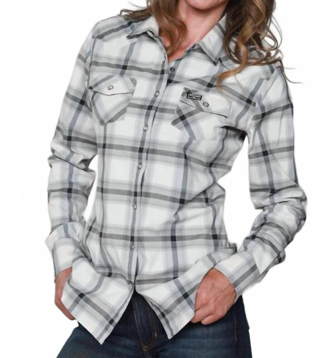 NEW KIMES RANCH matadora plaid shirt in grey